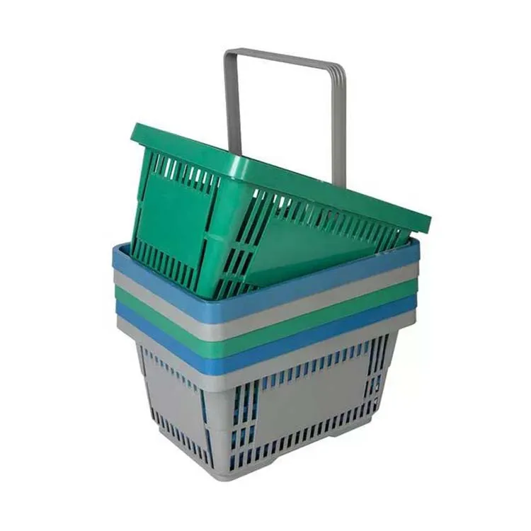 Wholesale Recycled Material Supermarket Shopping Basket Green Plastic Shopping Basket Eco Shopping Basket Plastic