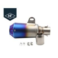 Buy cheap Round Short Motorcycle Exhaust Muffler Pipes With Straight Through Perforated product