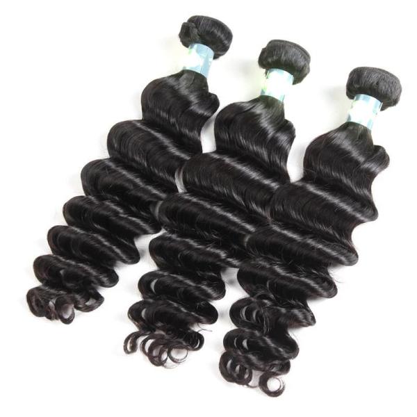 Buy cheap Unprocessed Full Cuticle Peruvian Human Hair Weave Natural Color 1B from wholesalers