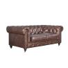 Buy cheap Chesterfield 2 Seater Chocolate Leather Sofa , Modern Sectional Two Person Sofas from wholesalers
