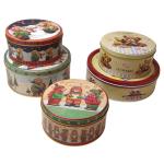 Buy cheap Holiday Gift Packaging Metal Tin Box Reusable Round Tin Cookie Containers Custom from wholesalers