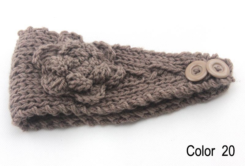 Embroidery bowknot Women's Knitted Head wrap Knitting wool crochet headband women cable