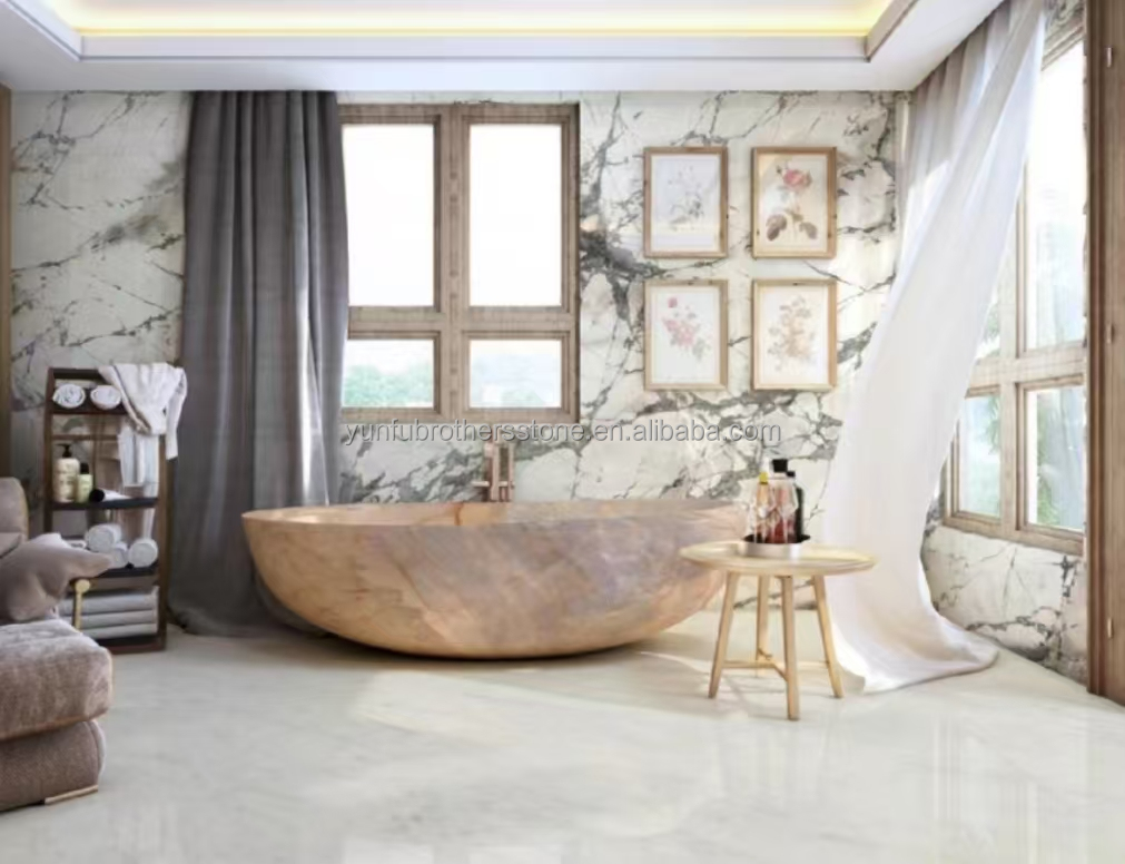 Modern Design Style Luxury Stone Snowy River Marble Slabs for Interior Design