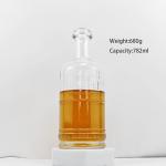 500ml 750ml Round Glass Bottle for Whiskey Gin Vodka Spirits Alcoholic Beverages