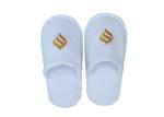 White Waffle Disposable Hotel Slippers Hotel Guest Room Slippers For Adults