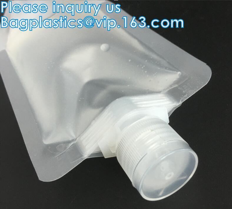 Amazon Best seller Juice Fresh Food Packaging FDA 80ml Stand Up Spout Pouch With Double k Reusable Plastic Bag
