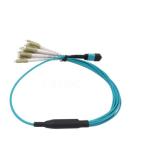 High Quality B Type Blue MPO - DX LC 12 Fiber LSZH Fiber Optic Patch Cord