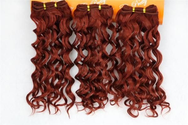 Buy cheap Yaki Red Natural Human Hair Extensions Clip In Jerry Curly 16 Inches from wholesalers