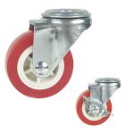 1.5 Inch Red Wheels Light Duty PVC Fixed Caster Wheels For Small Trolleys