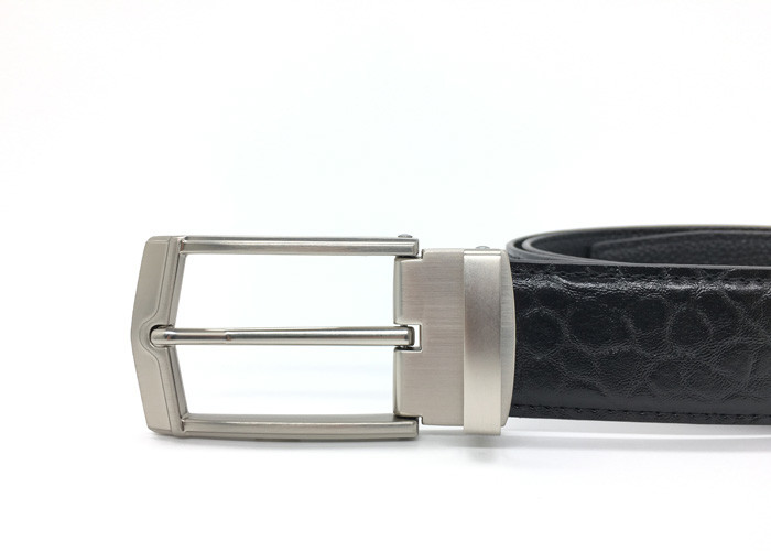 Business And Casual Mens Leather Dress Belt Size Adjustable Black Color