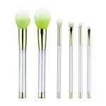 Green Eco Friendly Makeup Brush Set Soft Bristle Plastic Professional Eye Makeup