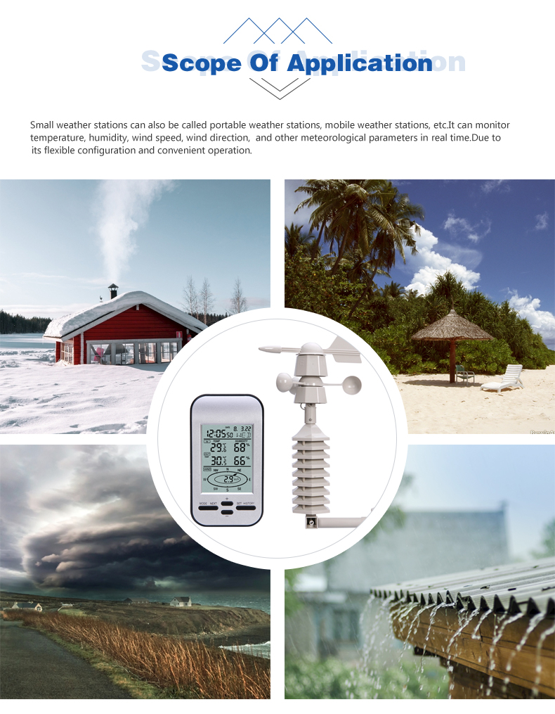 Large Screen Display Professional Weather Station Outdoor Temperature Range -40 To 60 ° C
