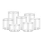 1oz 2oz 4oz 8oz Clear Plastic Jars Food Storage PET Straight Sided With Aluminum