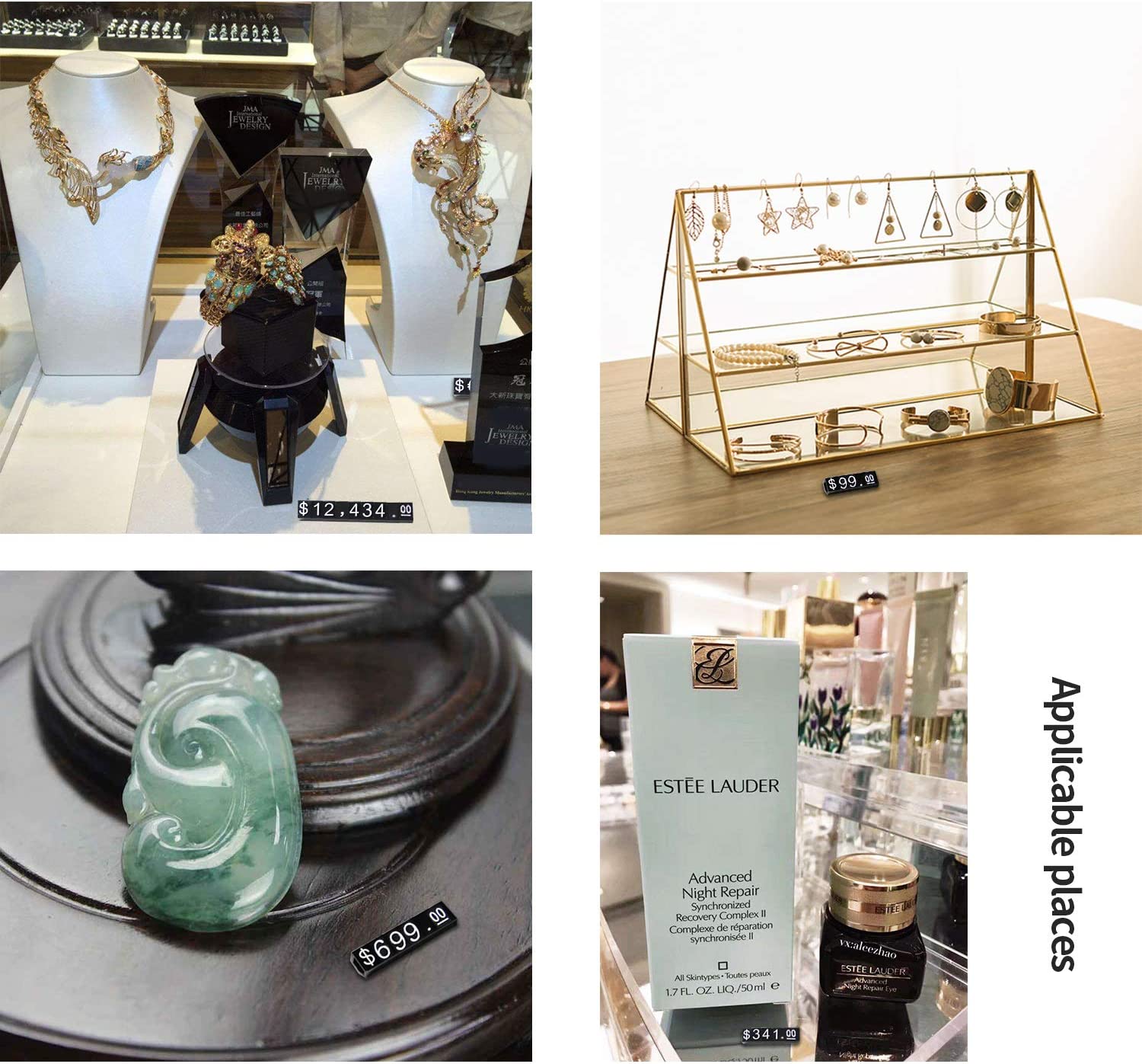 Acrylic Counter Necklace Price Tags For Displaying Prices In Modern Fashion Store