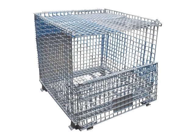 Buy cheap Stackable Collapsible Steel Wire Mesh Pallet Rack Shelving Cage Heavy Duty from wholesalers