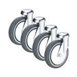 176lbs Loading 4 Inch Trolley Wheels , TPR Shopping Cart Replacement Wheels
