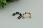Multi-size 9 mm / 13 mm gunmetal color zinc alloy metal bag fitting arch bridge