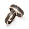 Buy cheap Rose Gold Damascus Steel Ring Set Couple Jewelry Ring For Wedding from wholesalers