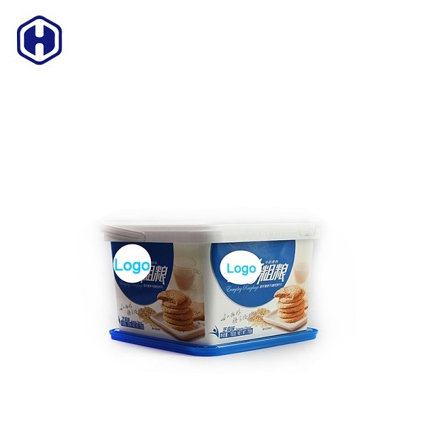 Single Handle Square Plastic Containers With Lids In Mold Labeling