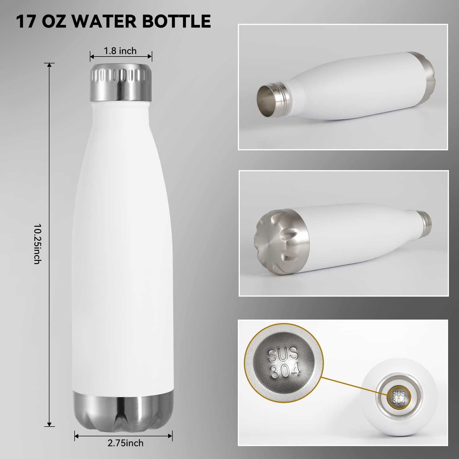 Large Capacity Coke Bottle 304 Stainless Steel Insulated Cup Outdoor Sports Water Bottle