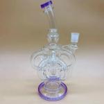 Overstock 14 Inches Glass Water Pipe With Colored Glass Ball DAB Rig Glass Pipe