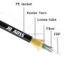 Buy cheap 24 Hilos 48 Fo 72 96 144 Core Single / Double Sheath ADSS Outdoor Aerial All Dielectric Fiber Optical Cable Span 100m Pri from wholesalers
