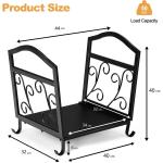 Indoor Outdoor AJUNION Heavy Duty 50kg Capacity Firewood Log Rack Metal Frame