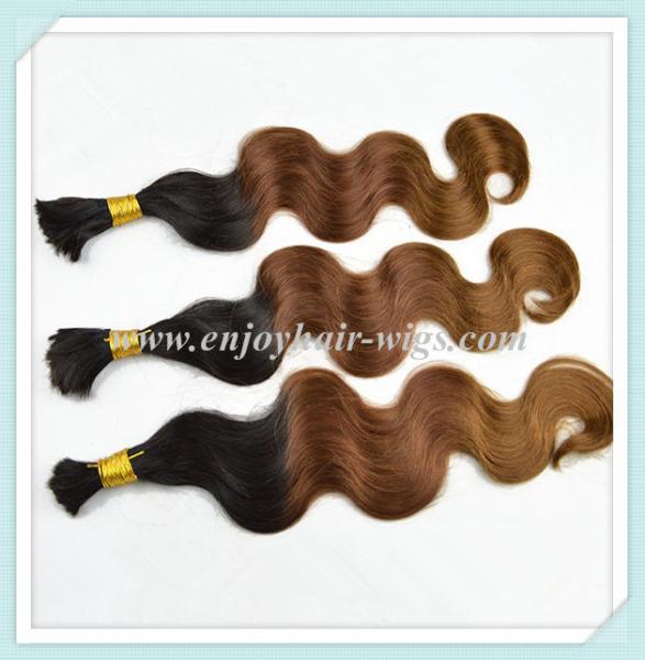 Malaysian 5A virgin remy hair bulk ,ombre natural color/33#/30#, body wave 10''