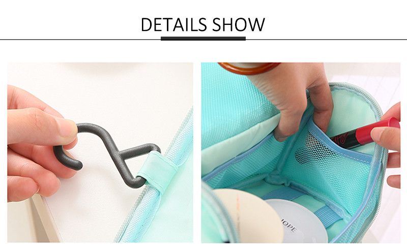 Water Resistant Polyester Hanging Travel Toiletry Bag For Girls
