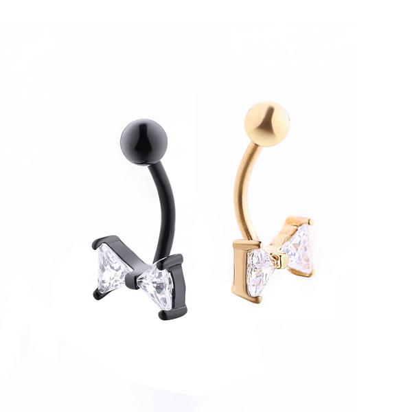 Buy cheap Internally Thread Prong Set CZ Belly Button Ring Dangle Body Piercing Jewelry Titanium from wholesalers