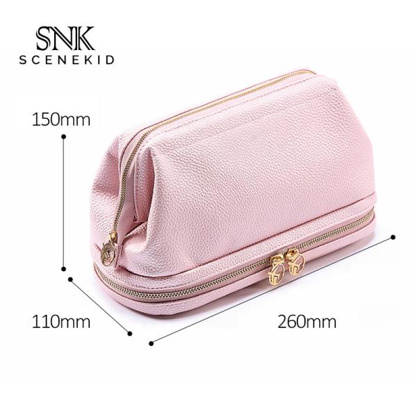 Buy cheap Blank Wholesale Two Zipper Luxury Cosmetic Bag High Quality Makeup Travel Bag from wholesalers