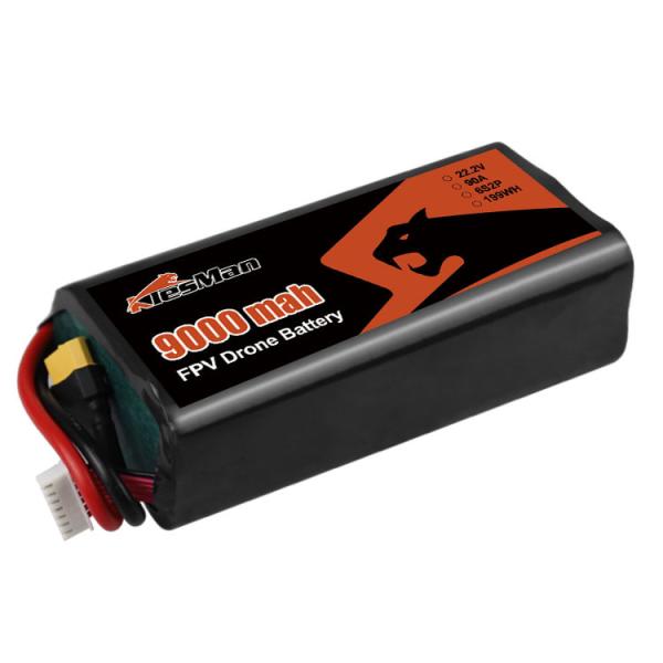 Buy cheap Black 22.2V 6S FPV Drone Battery XT60 EC5 Customized Connector Lipo Battery from wholesalers