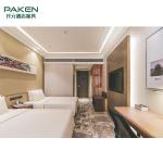 ISO14001 Customized Size Veneer Light Wood Bedroom Set