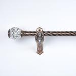 Vintage Curtain Rod Finials Crystal Collection Water Ripple With Cover Red 25mm