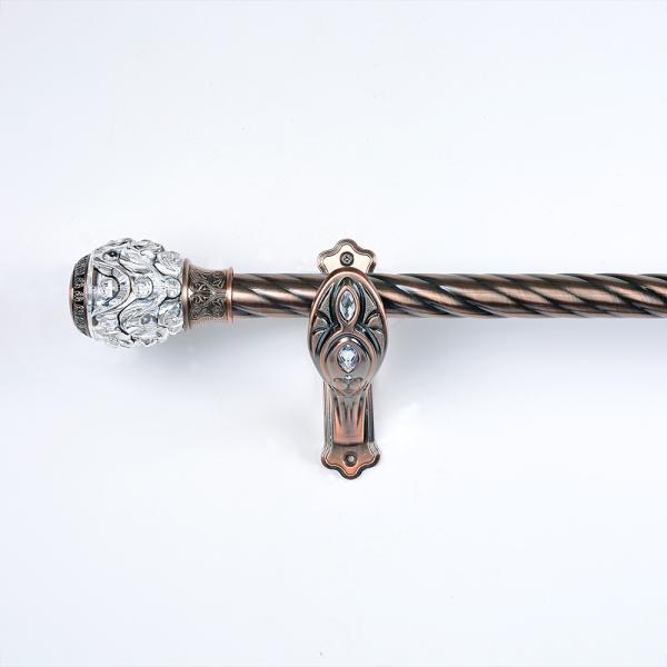 Vintage Curtain Rod Finials Crystal Collection Water Ripple With Cover Red 25mm