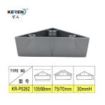 KR-P0262 Triangle Corner Plastic Sofa Legs Replacement Silver Grey 30mm Height