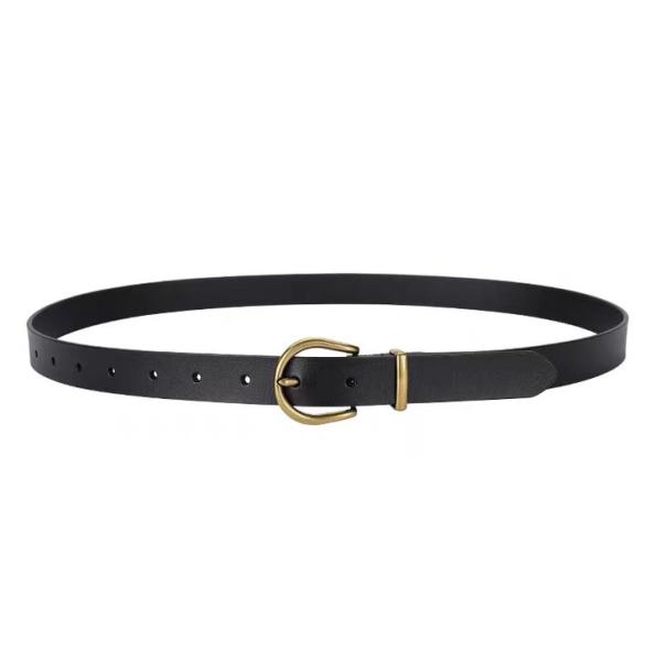 Buy cheap Adjustable Length 2.3cm Women's Fashion Leather Belts Metal Loop Old Gold Plating from wholesalers