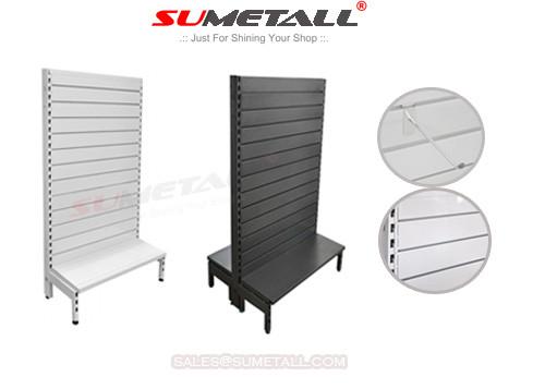 Slat Panel Backing Retail Display Fixtures , Commercial Display Shelves For