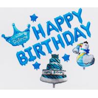 Buy cheap Party Decoration Helium Foil Letter Balloons Blue Color 20 Pcs / Polybag product