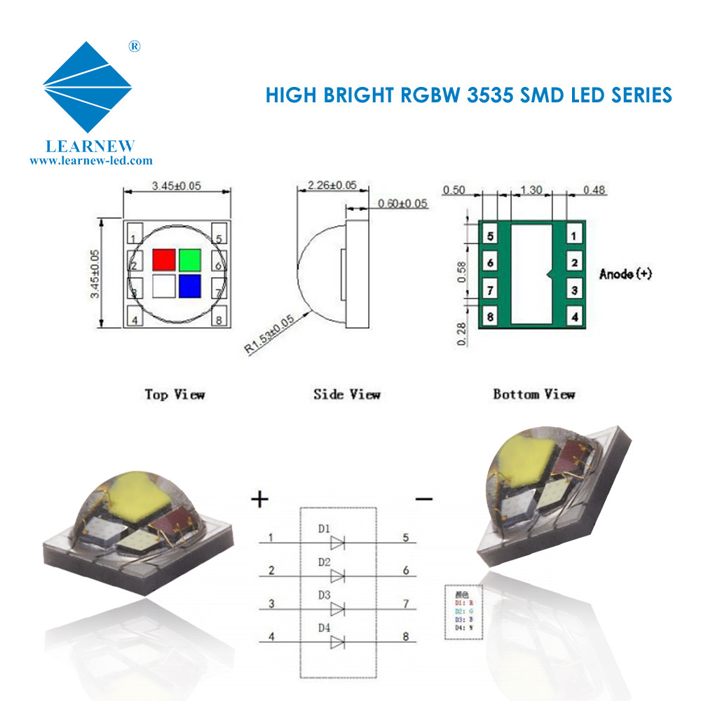 630nm 4W 350mA SMD LED Chips 3535 LED Chip For LED Stage Light