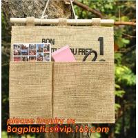 Buy cheap manufacturer Natural Jute canvas fabric wall hanging storage organizer carriage product