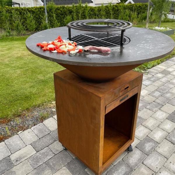 Buy cheap Wood Burning Metal Outdoor BBQ Table Corten Steel Fire Pit Barbecue Grill from wholesalers
