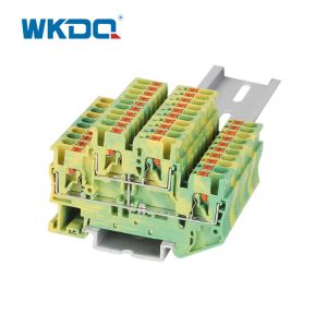Easily Inserted Electrical Terminal Block Yellow and Green Durable Wire