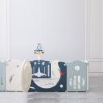Space Theme Kids Playpen Game Fence Blue