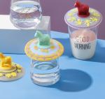 Silicone Dustproof Cup Lid Cartoon Glass Cup Lid Reusable Dustproof Mug Coffee