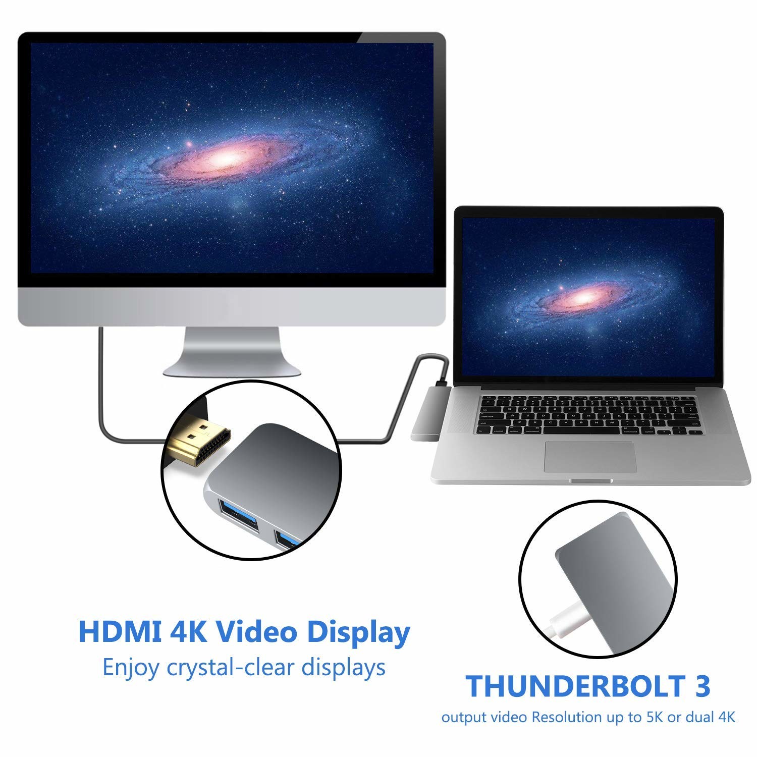 Thunderbolt 3 USB C Dock Hub Docking for 2018 MacBook Air MacBook Pro 2016 2017