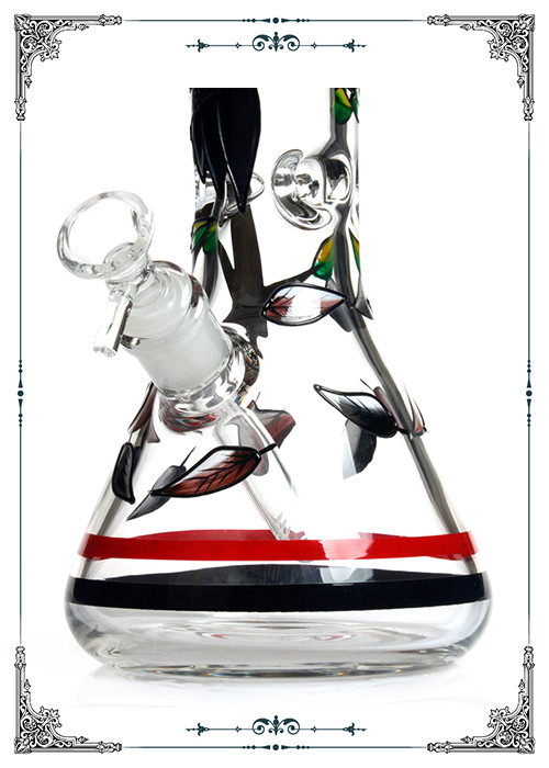 PHOENIX STAR Classic Smoking 7MM Beaker Glass Bongs With Owl Art On Glass