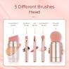 Buy cheap 5 In 1 Mini Travel Makeup Brush Double Head Retractable Makeup Brush Set from wholesalers