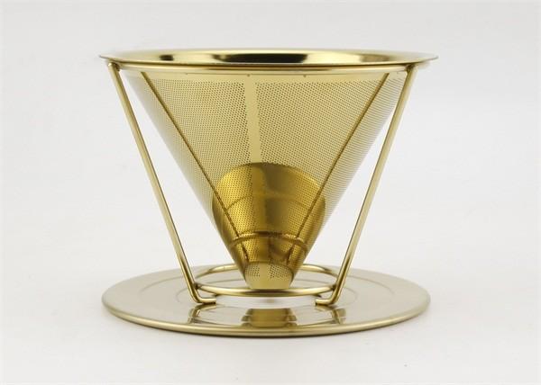Buy cheap Food Grade Pour Over Coffee Filter Drip Cone Stainless Steel Custom Logo from wholesalers