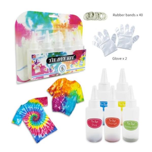 5 colors tie dye kits china supplier DIY Handmade Project for Kids and Adults